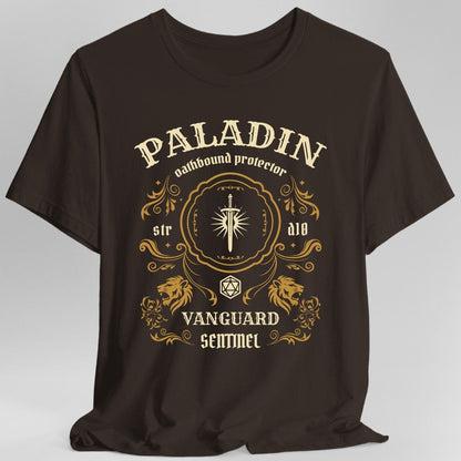 Printify T-Shirt Dark Chocolate / S Paladin Class Vintage Label T-Shirt