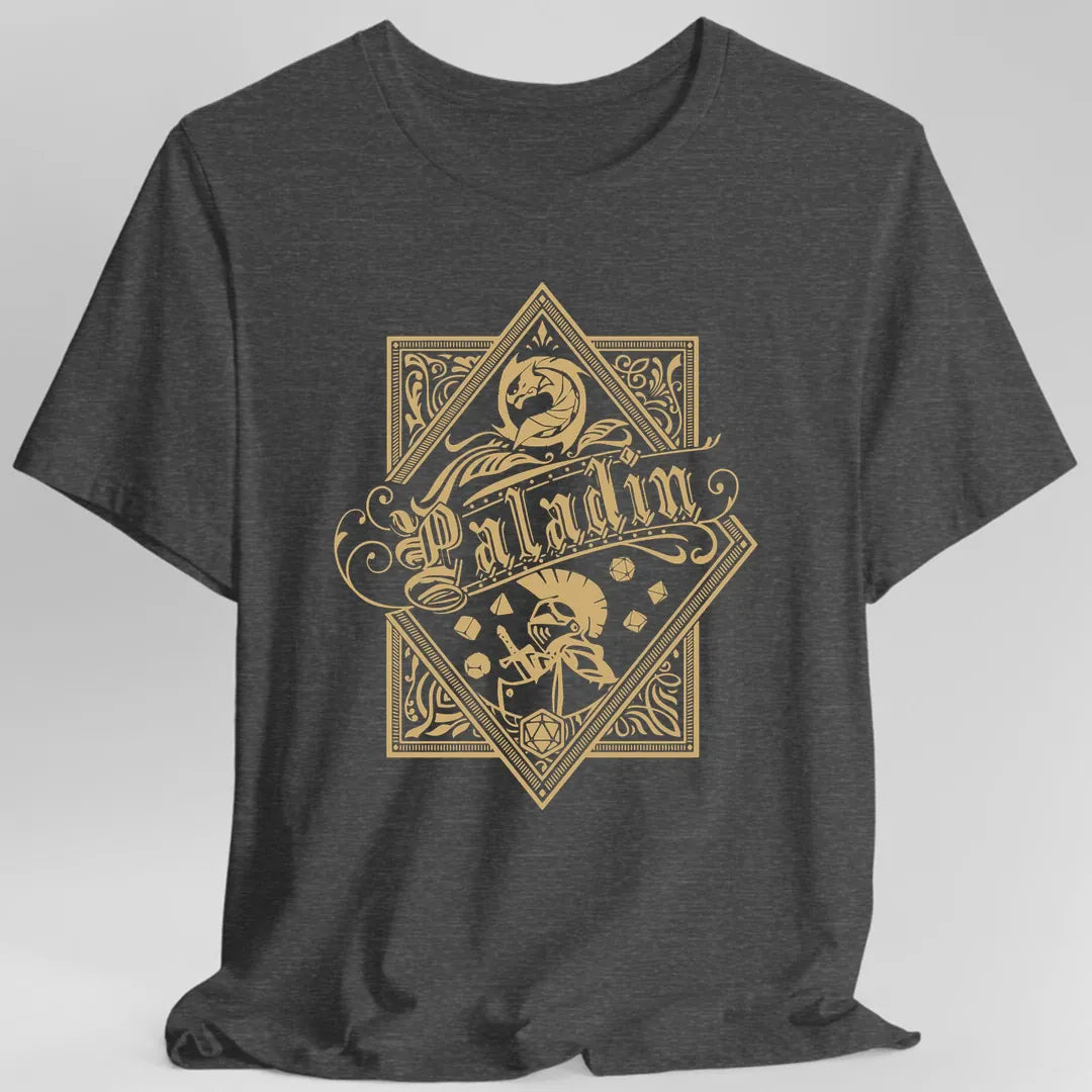 Printify T-Shirt Dark Heather Grey / S Paladin D&D Class Emblem T-shirt