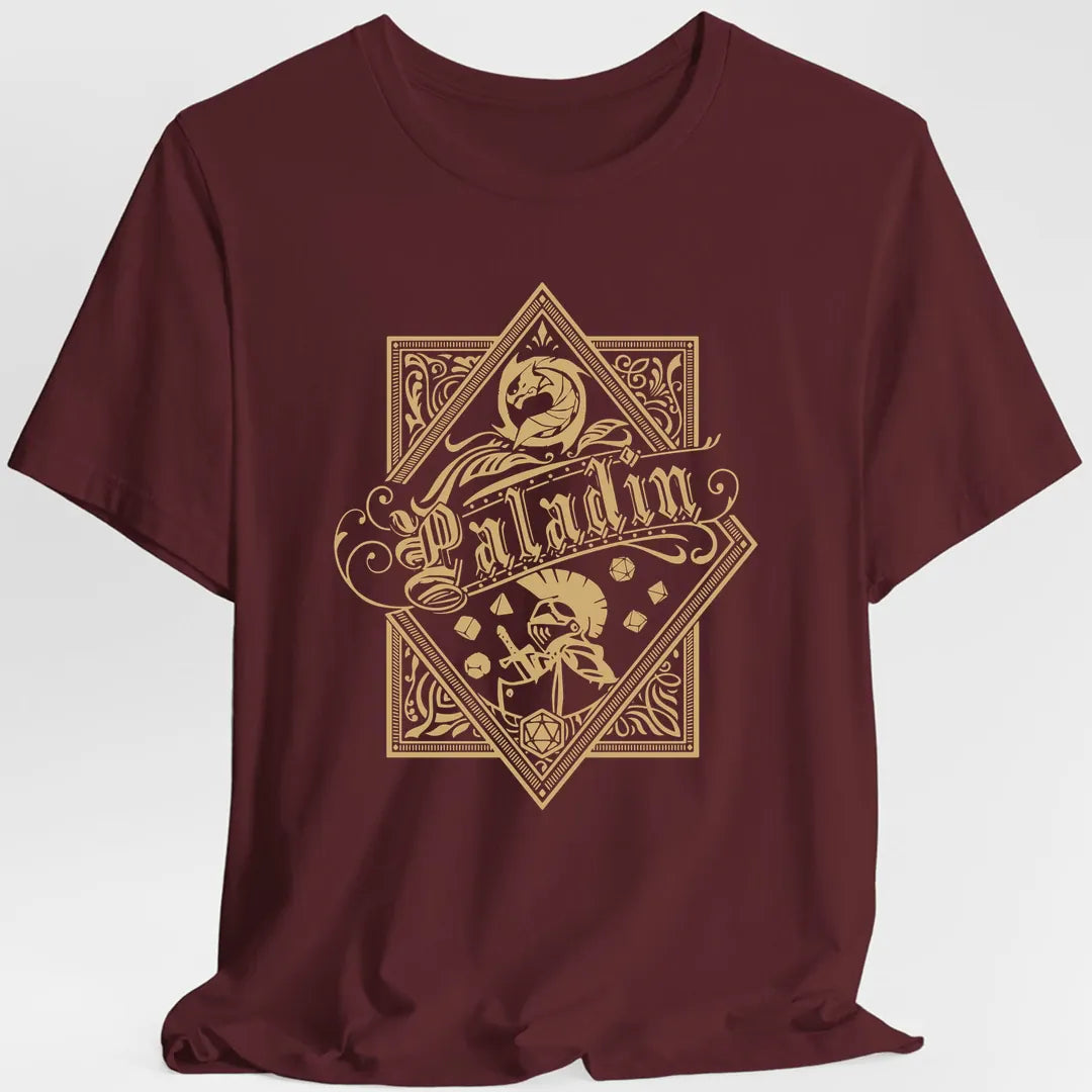 Printify T-Shirt Maroon / S Paladin D&D Class Emblem T-shirt