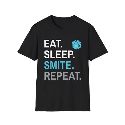 Printify T-Shirt Black / S Paladin Smite T-Shirt – 'Eat, Sleep, Smite, Repeat'