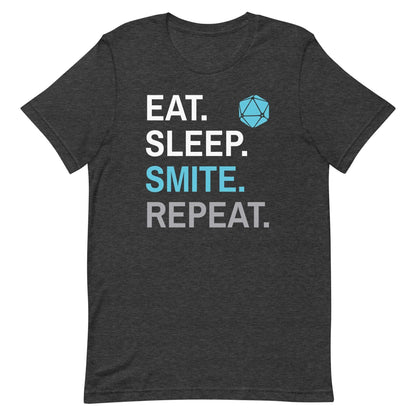 Printify T-Shirt Dark Grey Heather / S Paladin Smite T-Shirt – 'Eat, Sleep, Smite, Repeat'