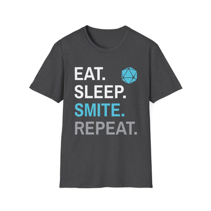 Printify T-Shirt Dark Heather / S Paladin Smite T-Shirt – 'Eat, Sleep, Smite, Repeat'