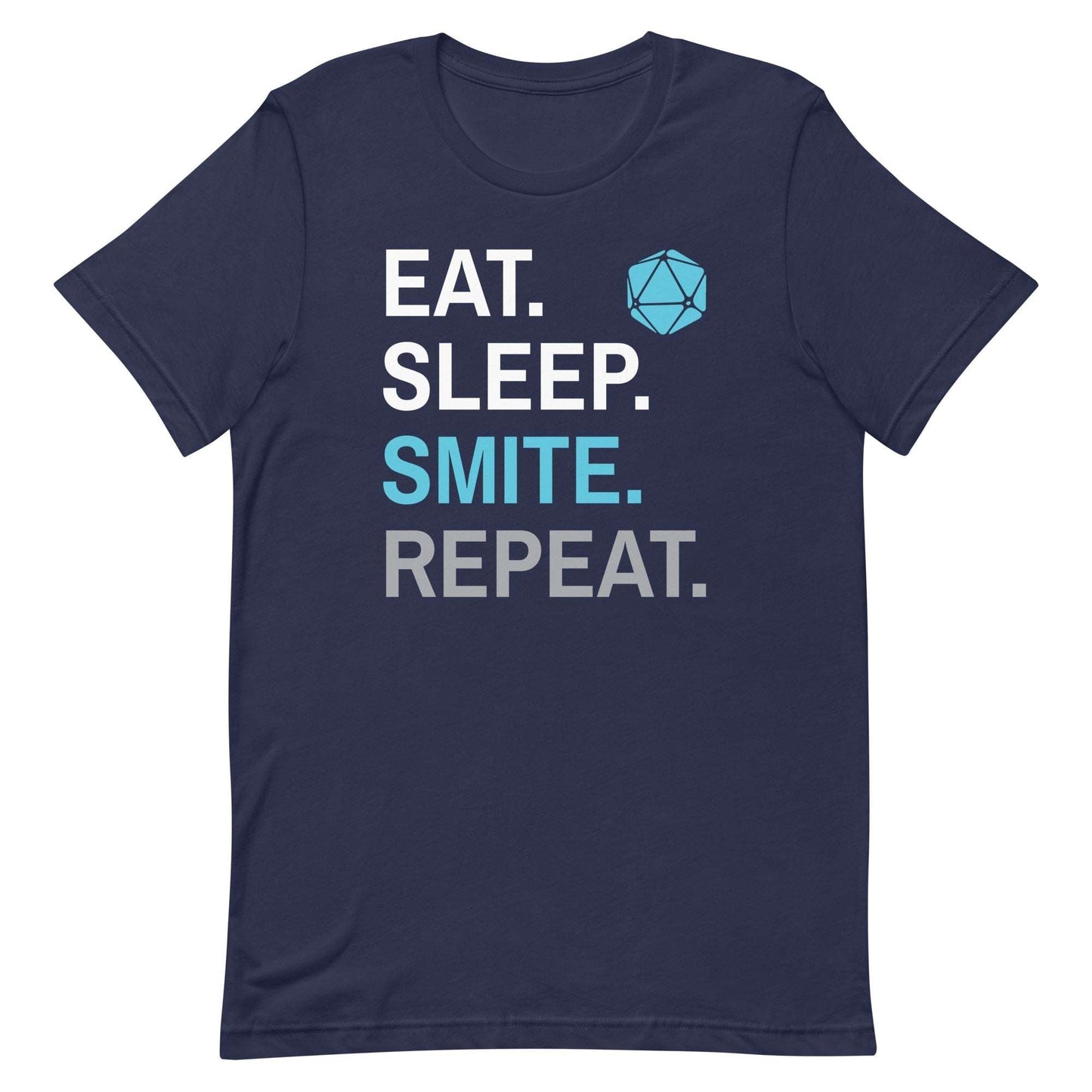 Printify T-Shirt Navy / S Paladin Smite T-Shirt – 'Eat, Sleep, Smite, Repeat'