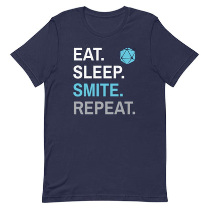 Printify T-Shirt Navy / S Paladin Smite T-Shirt – 'Eat, Sleep, Smite, Repeat'