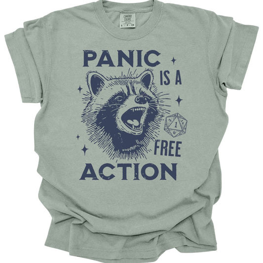 Printify T-Shirt Bay / S Panic Is A Free Action Shirt - Comfort Colors