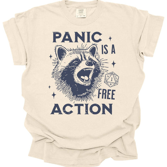Printify T-Shirt Ivory / S Panic Is A Free Action Shirt - Comfort Colors