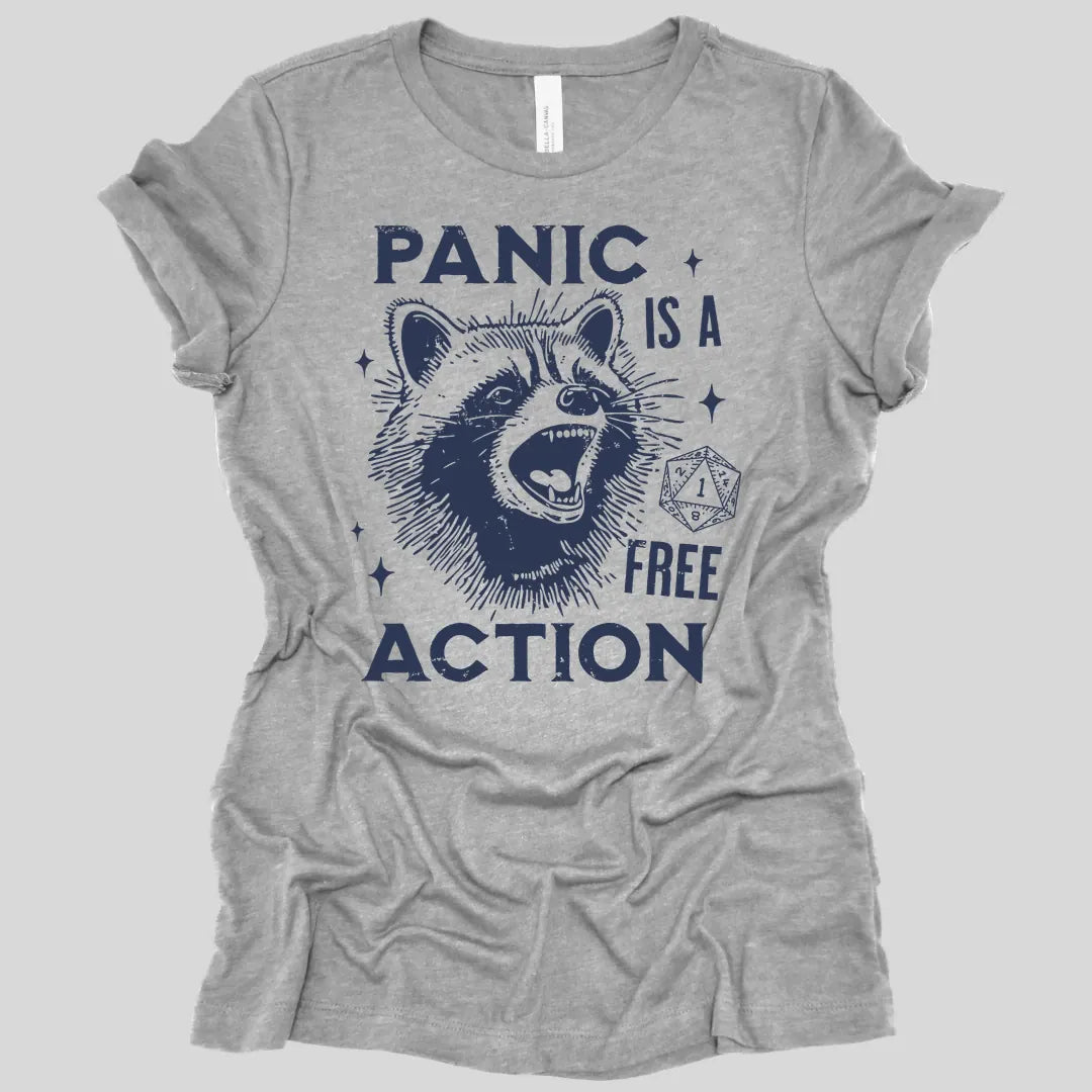 Printify T-Shirt Athletic Heather / S Panic Is A Free Action Women's T-shirt