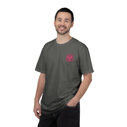 Printify T-Shirt Pink D20 Embroidery T-Shirt - Comfort Colors