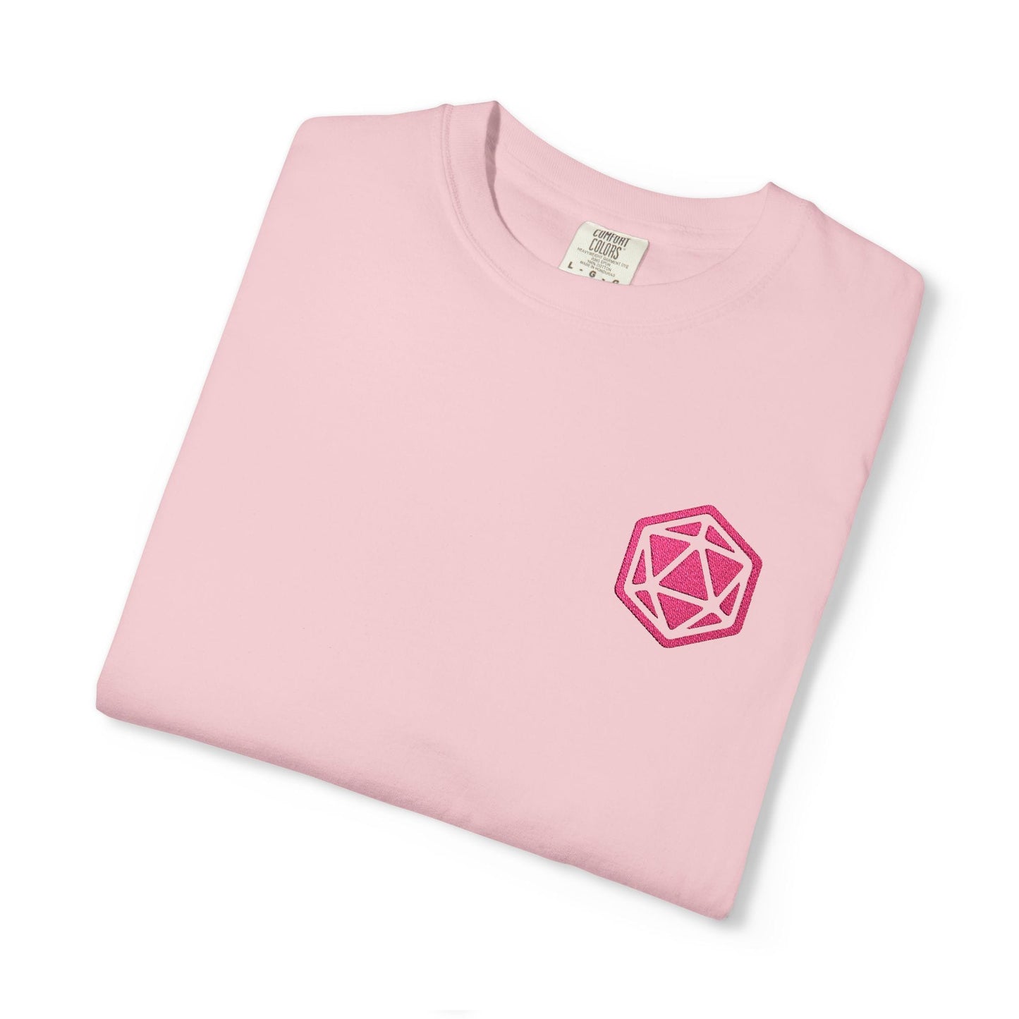 Printify T-Shirt Blossom / S Pink D20 Embroidery T-Shirt - Comfort Colors