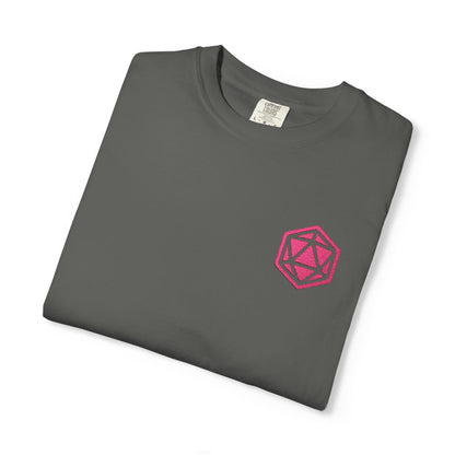 Printify T-Shirt Pepper / S Pink D20 Embroidery T-Shirt - Comfort Colors