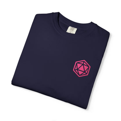 Printify T-Shirt True Navy / S Pink D20 Embroidery T-Shirt - Comfort Colors