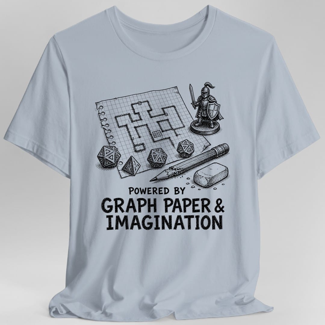 Printify T-Shirt Light Blue / S Powered By Graph Paper T-Shirt
