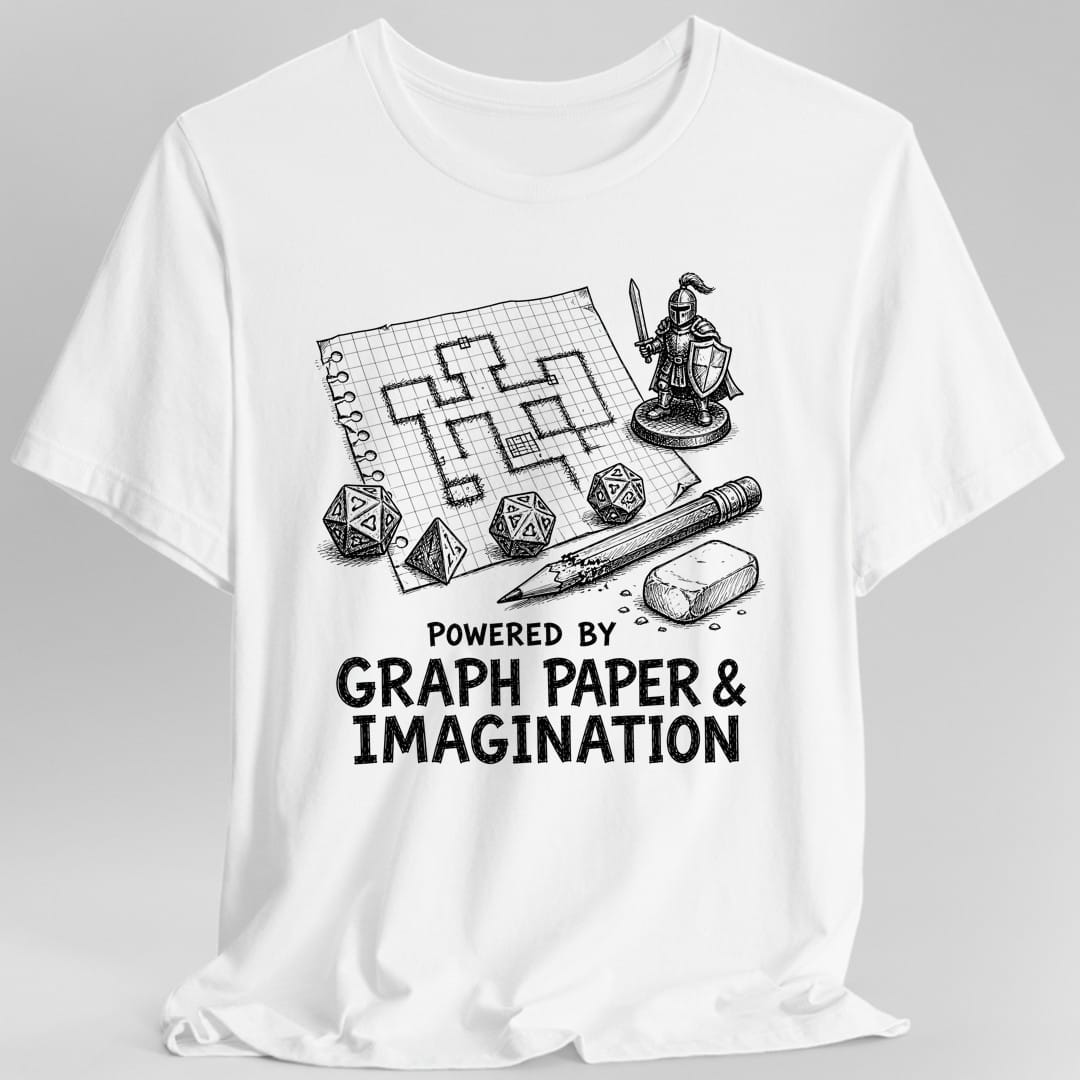 Printify T-Shirt White / S Powered By Graph Paper T-Shirt