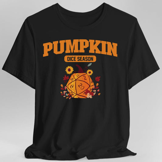 Printify T-Shirt Black / S Pumpkin Dice Season – Fall D&D T-Shirt