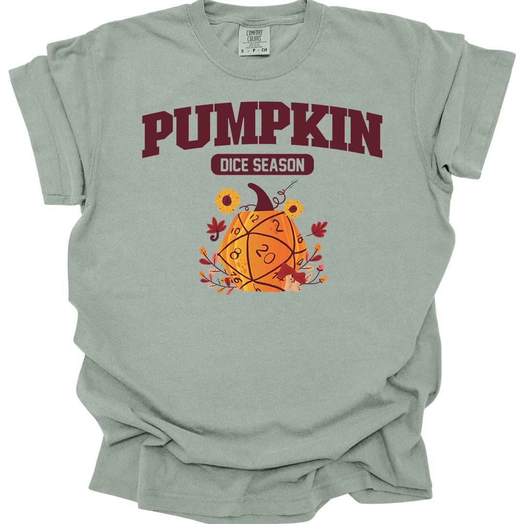 Printify T-Shirt Bay / S Pumpkin Dice Season – Fall D&D T-Shirt - Comfort Colors
