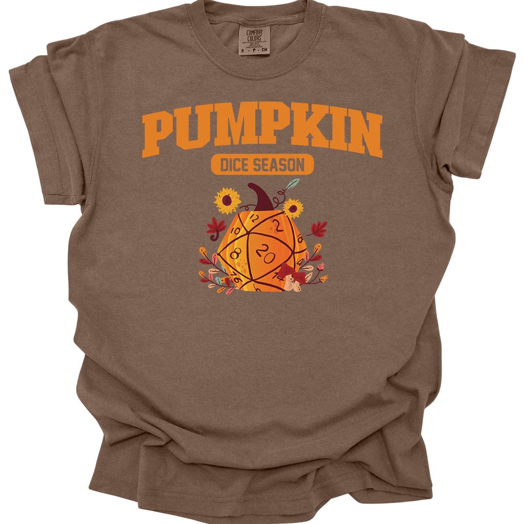 Printify T-Shirt Espresso / S Pumpkin Dice Season – Fall D&D T-Shirt - Comfort Colors
