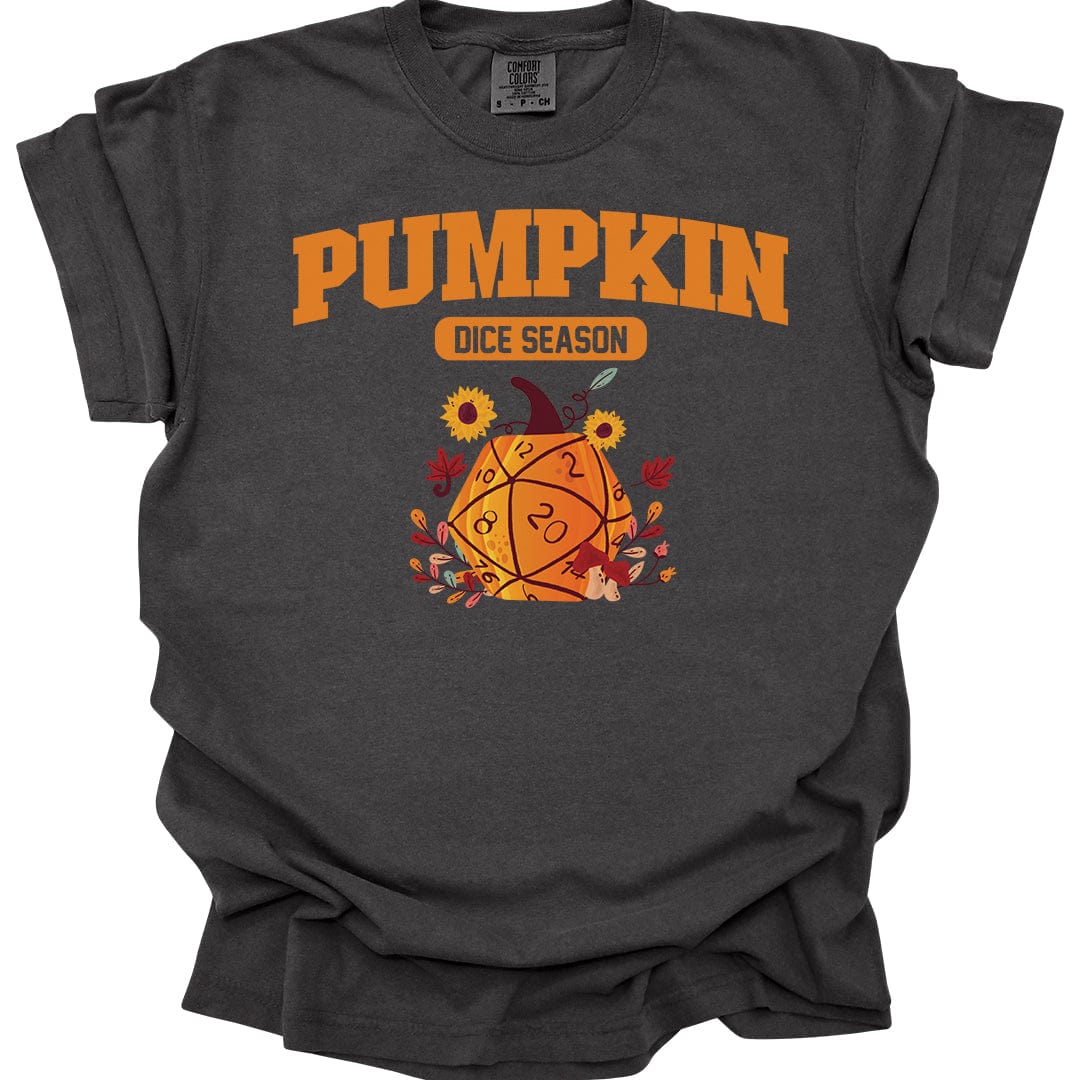 Printify T-Shirt Pepper / S Pumpkin Dice Season – Fall D&D T-Shirt - Comfort Colors