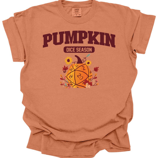 Printify T-Shirt Yam / S Pumpkin Dice Season – Fall D&D T-Shirt - Comfort Colors