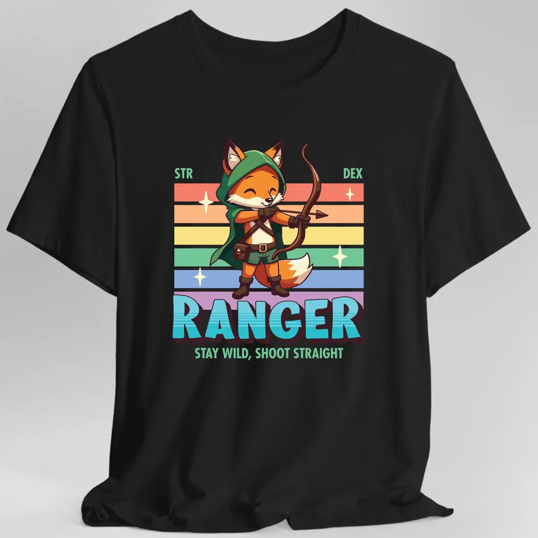 Printify T-Shirt Black / S Rainbow DnD Ranger T-Shirt
