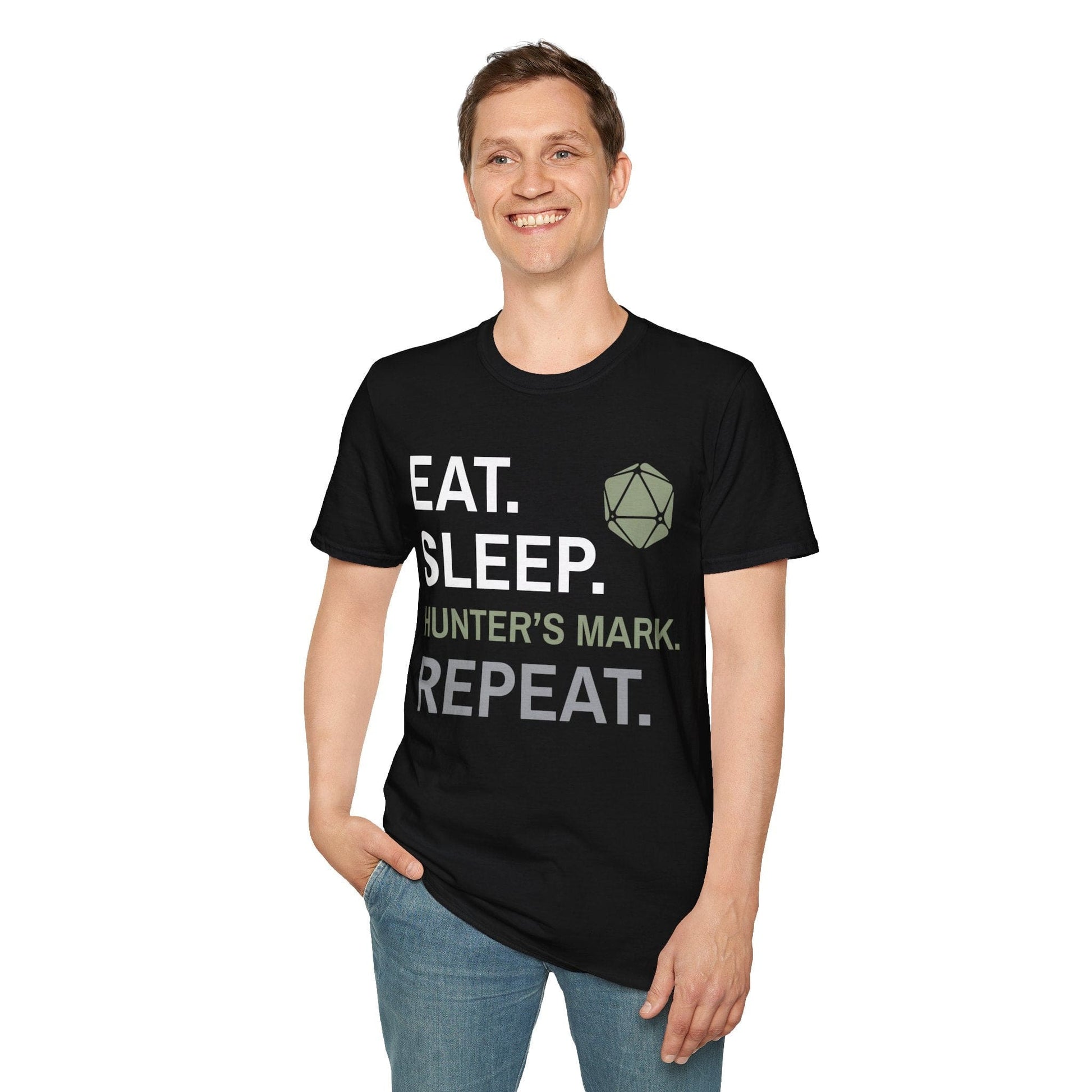 Printify T-Shirt Ranger Class T-Shirt – 'Eat, Sleep, Hunter's Mark, Repeat'