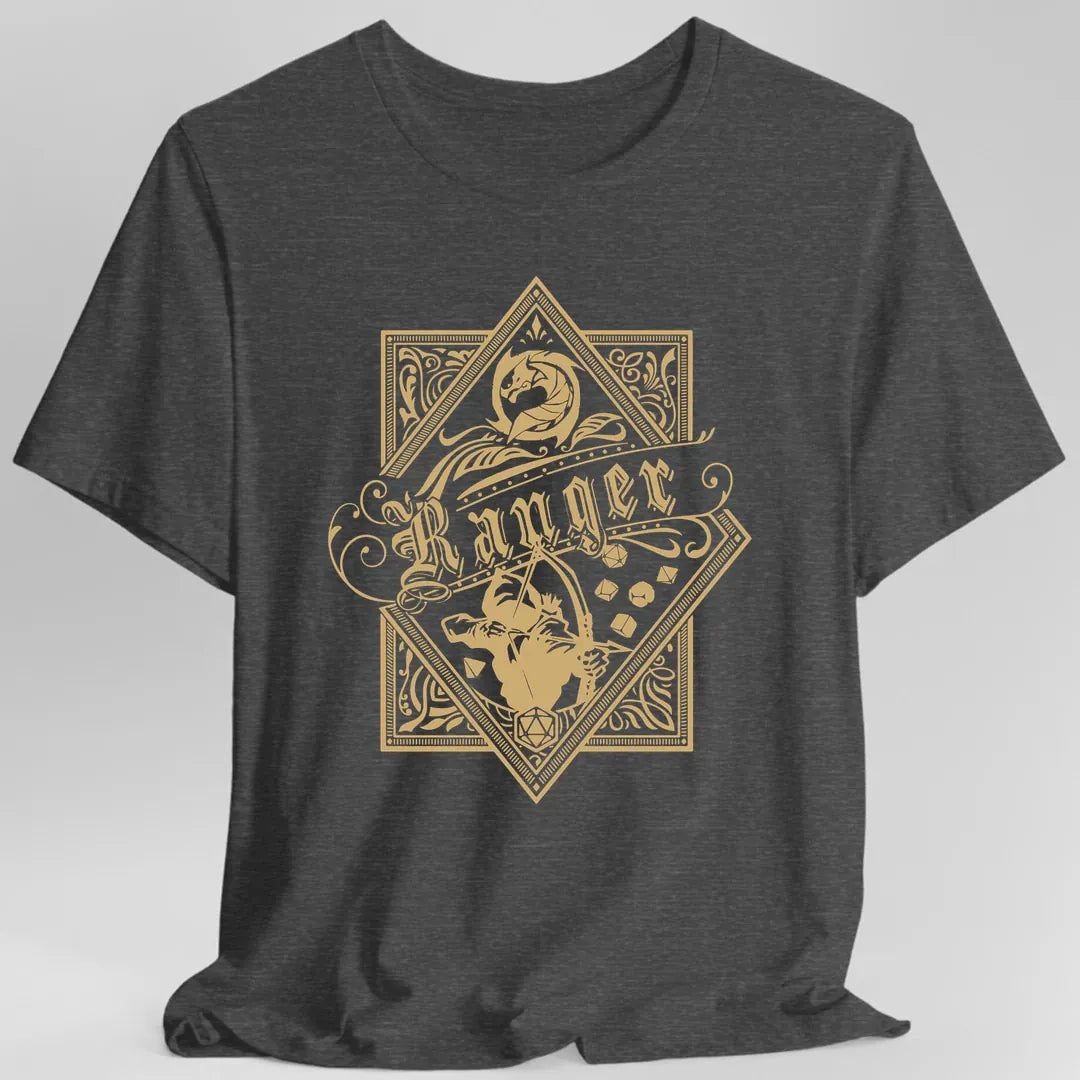 Printify T-Shirt Dark Heather Grey / S Ranger D&D Class Emblem T-shirt