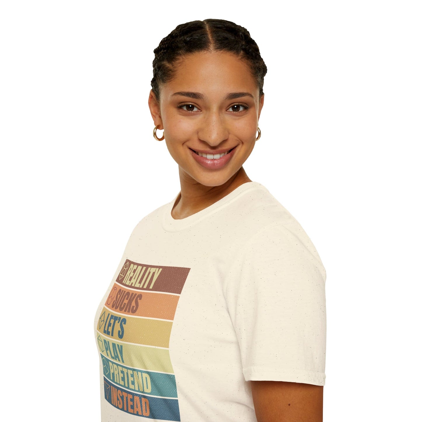 Printify T-Shirt Reality Sucks Let's Play Pretend Funny DnD T-Shirt