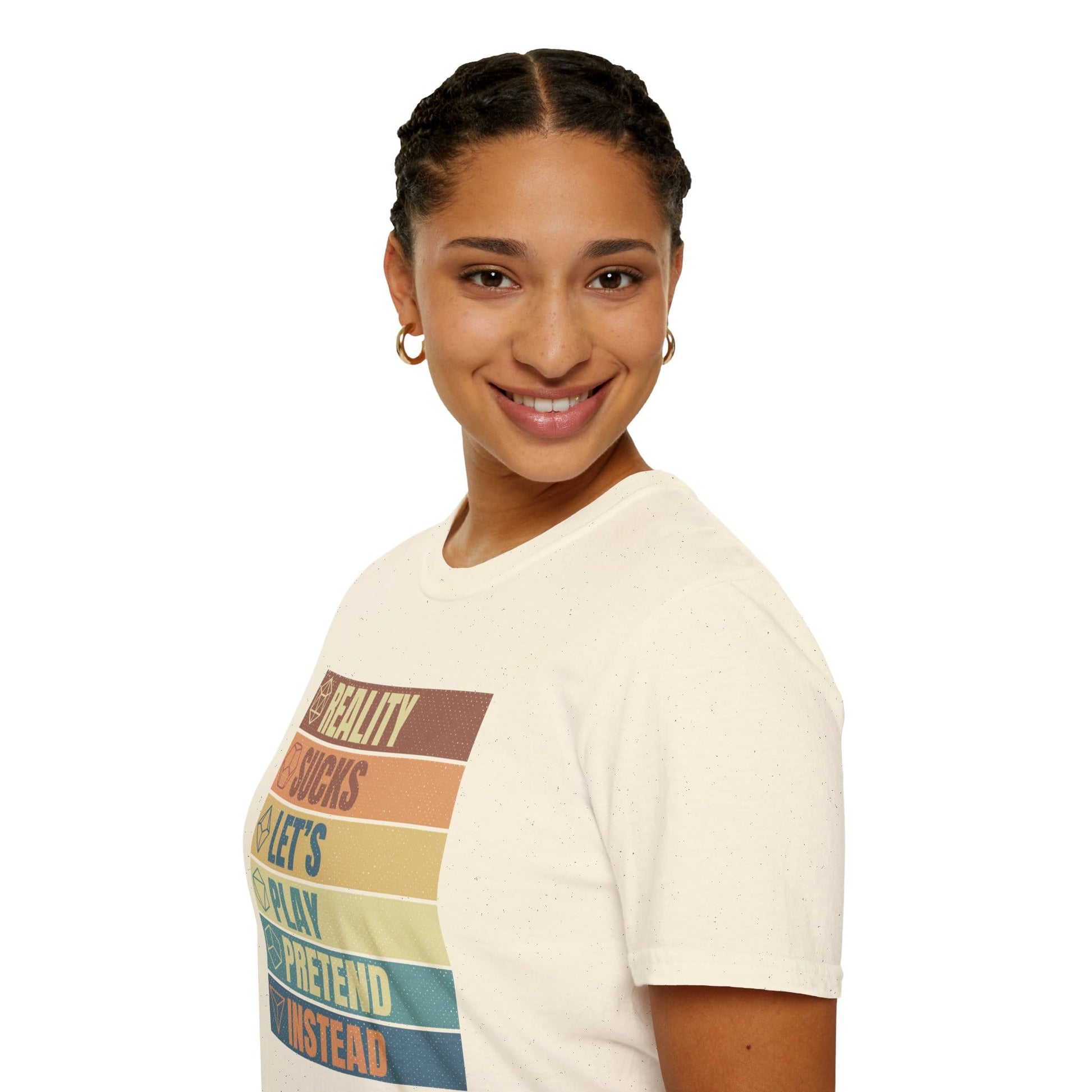 Printify T-Shirt Reality Sucks Let's Play Pretend Funny DnD T-Shirt