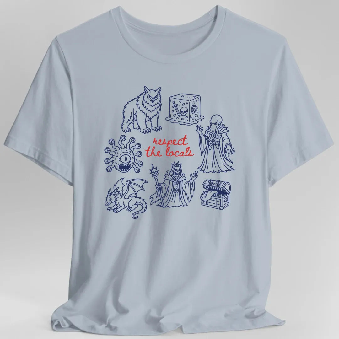 Printify T-Shirt Light Blue / S Respect the Locals D&D Monster T-Shirt