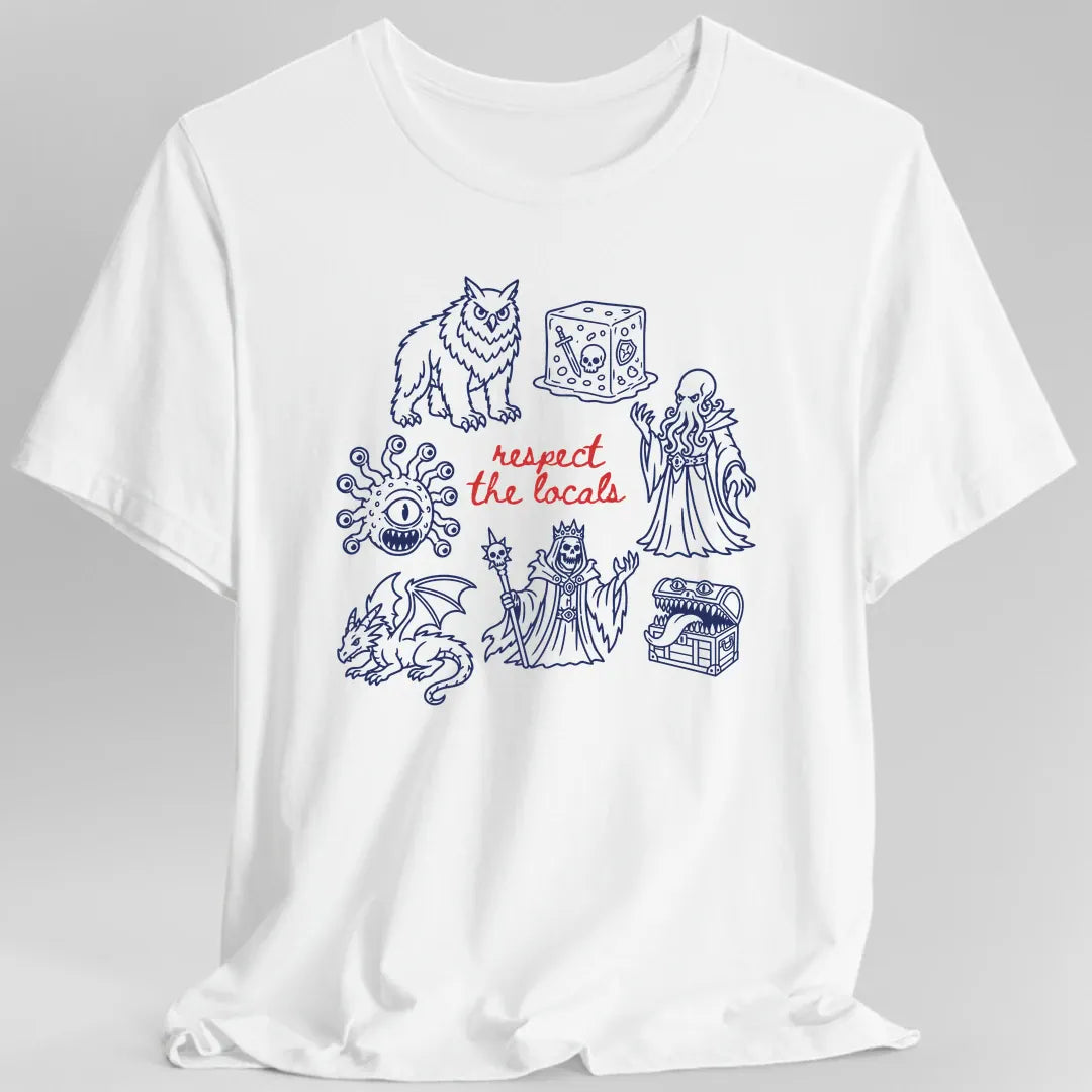 Printify T-Shirt White / S Respect the Locals D&D Monster T-Shirt