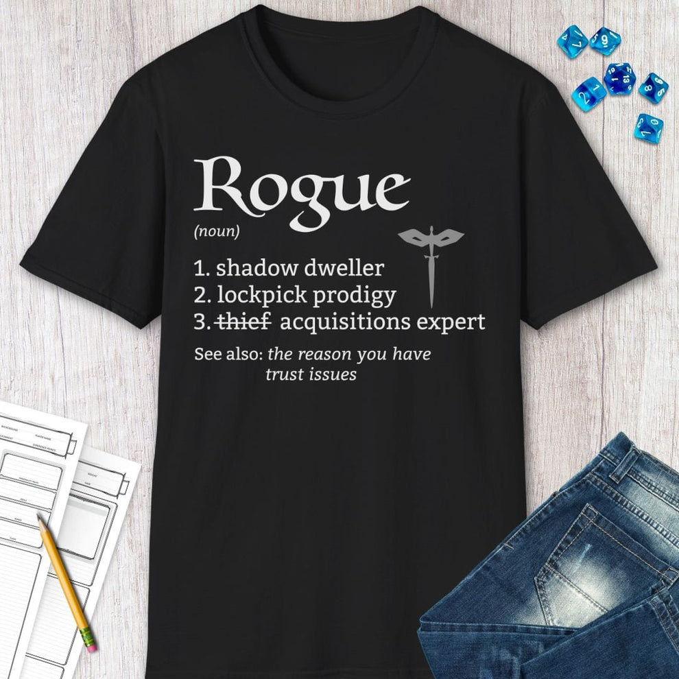 Rogue Class Definition D&D T-Shirt – Sunburst RPG