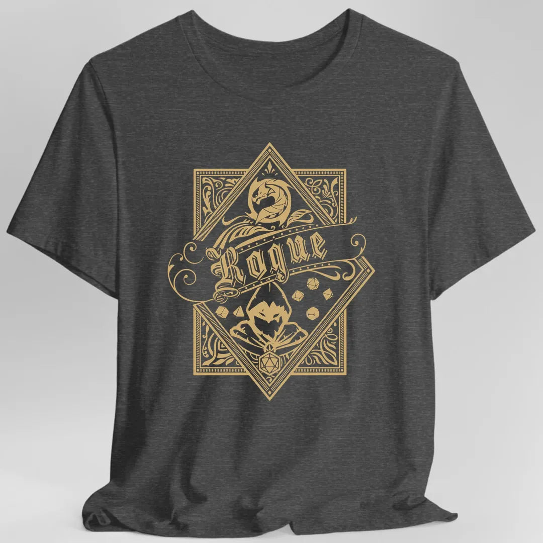 Printify T-Shirt Dark Heather Grey / S Rogue D&D Class Emblem T-shirt