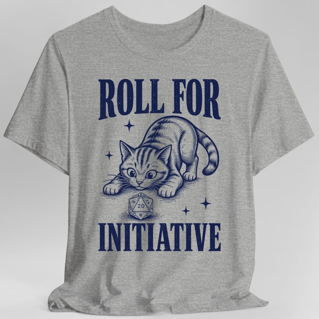 Printify T-Shirt Sport Grey / S Roll For Initiative Woodcut Cat T-Shirt