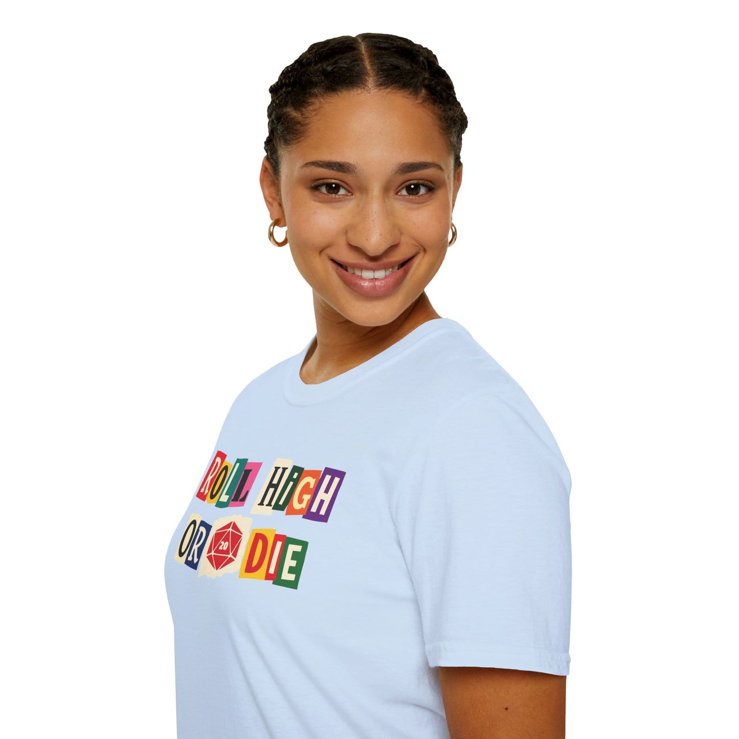 Printify T-Shirt Roll High or Die Ransom Note T-Shirt