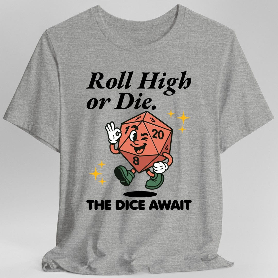 Printify T-Shirt Sport Grey / S Roll High or Die Retro DnD T-shirt