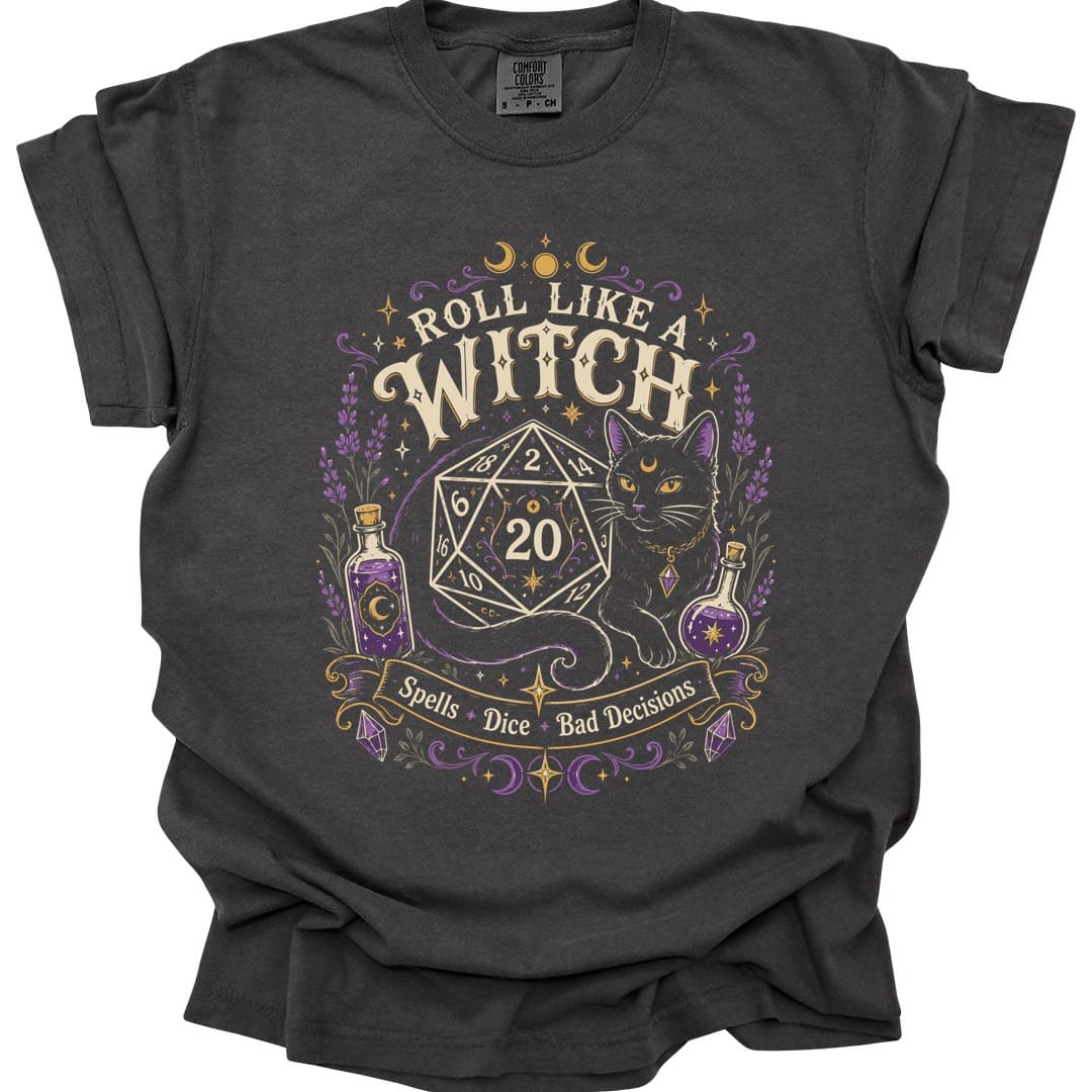 Printify T-Shirt Pepper / S Roll Like a Witch T-Shirt - Comfort Colors