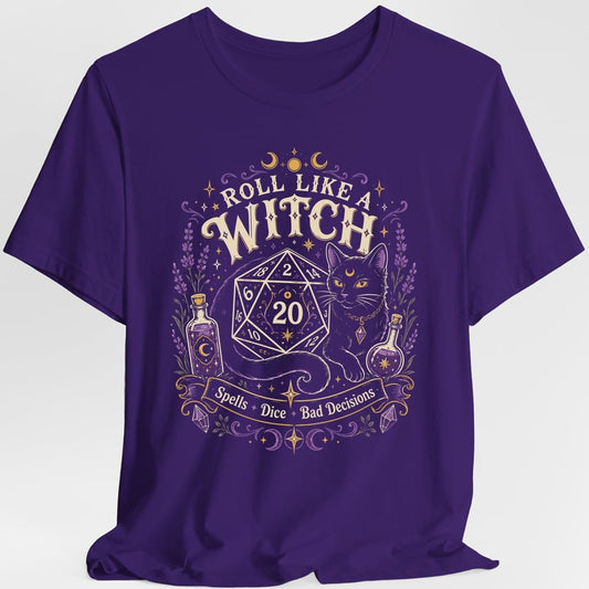 Printify T-Shirt Purple / S Roll Like a Witch T-Shirt