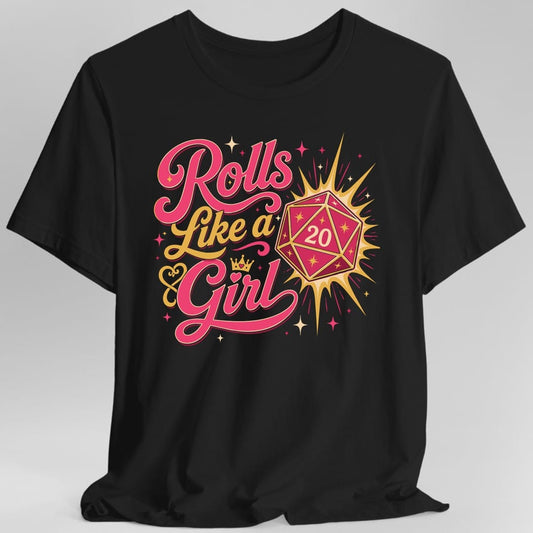 Printify T-Shirt Black / S Rolls Like a Girl T-Shirt