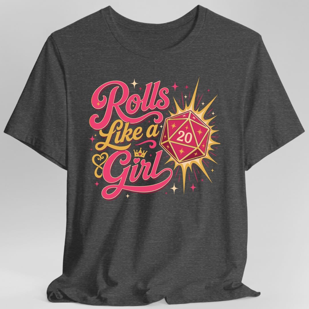 Printify T-Shirt Dark Heather / S Rolls Like a Girl T-Shirt