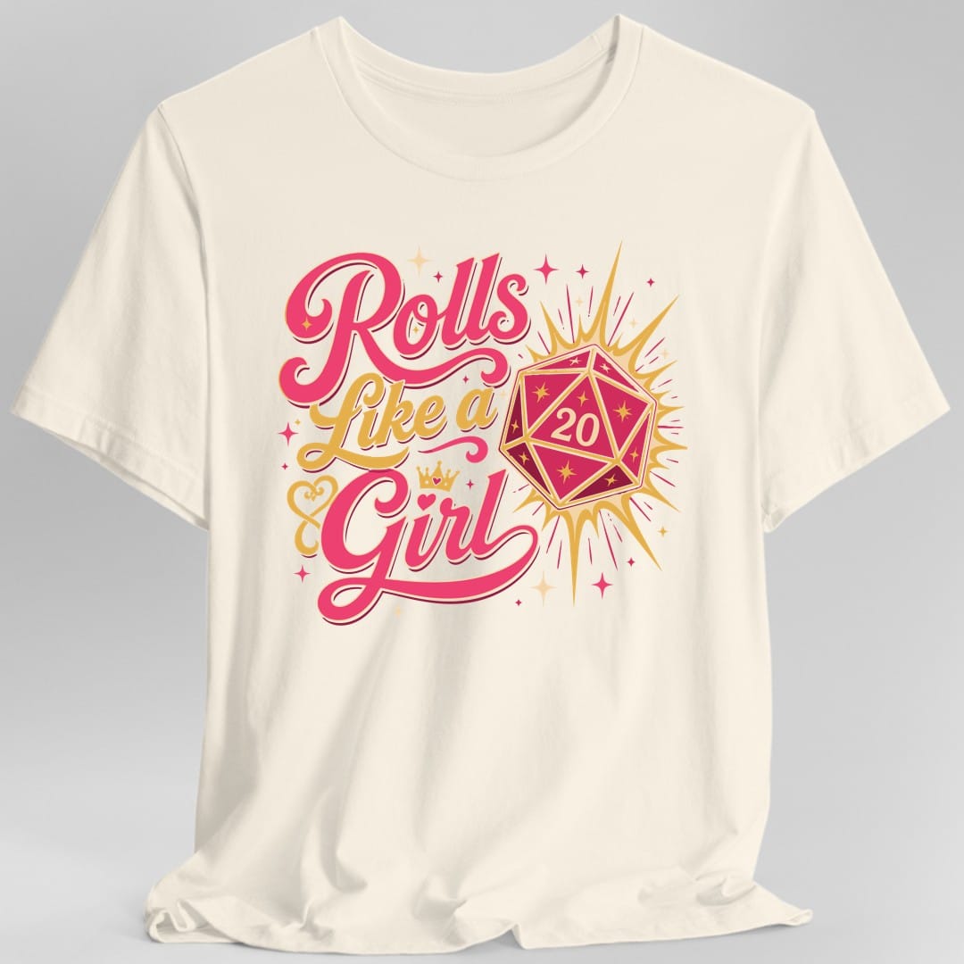 Printify T-Shirt Natural / S Rolls Like a Girl T-Shirt