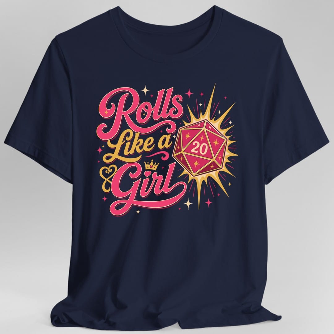 Printify T-Shirt Navy / S Rolls Like a Girl T-Shirt