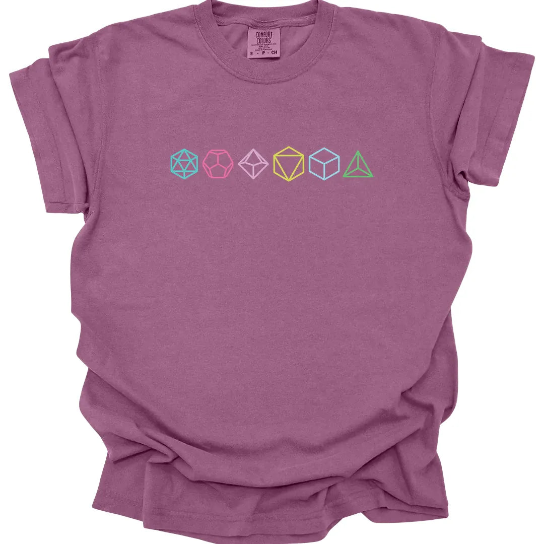 Printify T-Shirt Berry / S Row of Dice T-Shirt - Comfort Colors