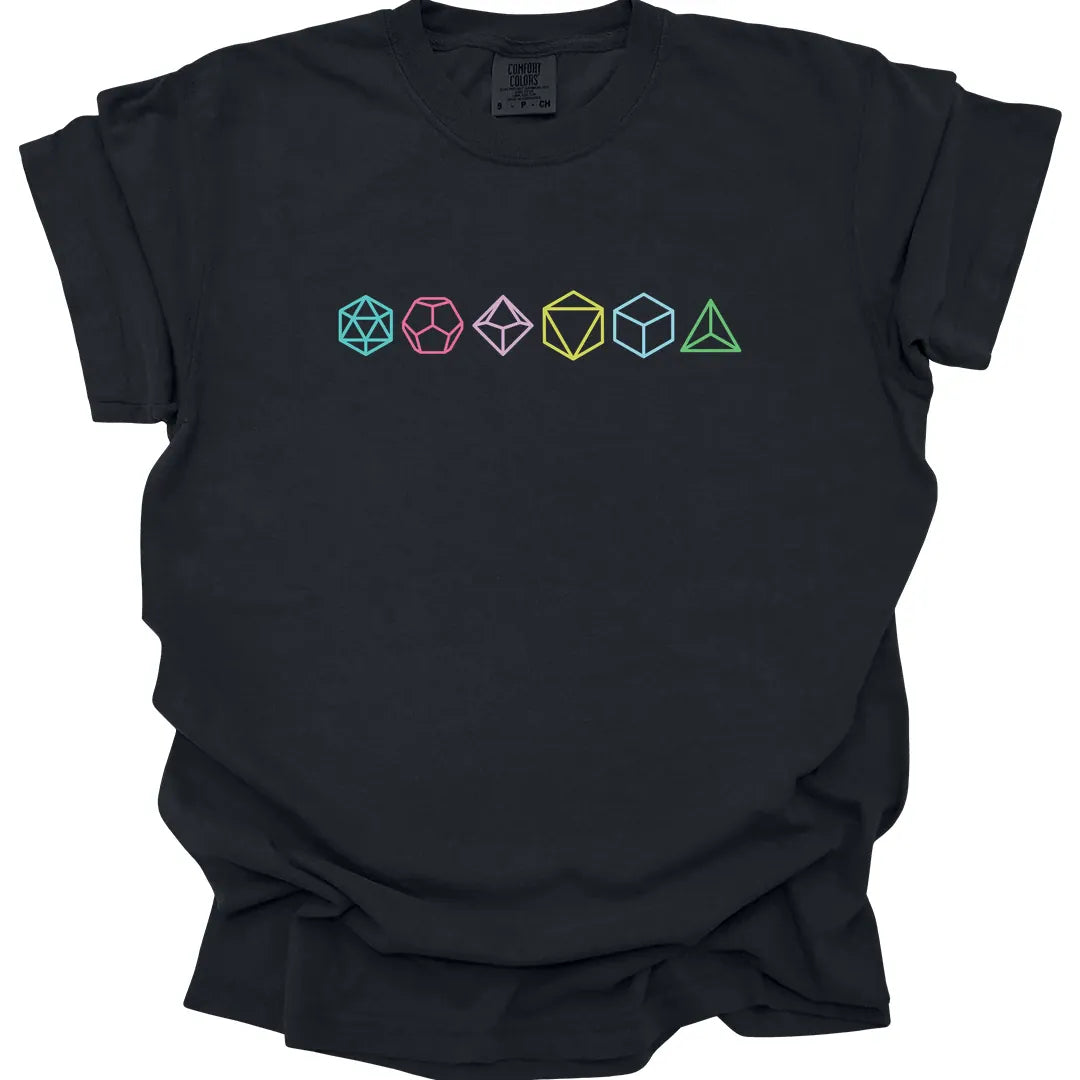 Printify T-Shirt Black / S Row of Dice T-Shirt - Comfort Colors