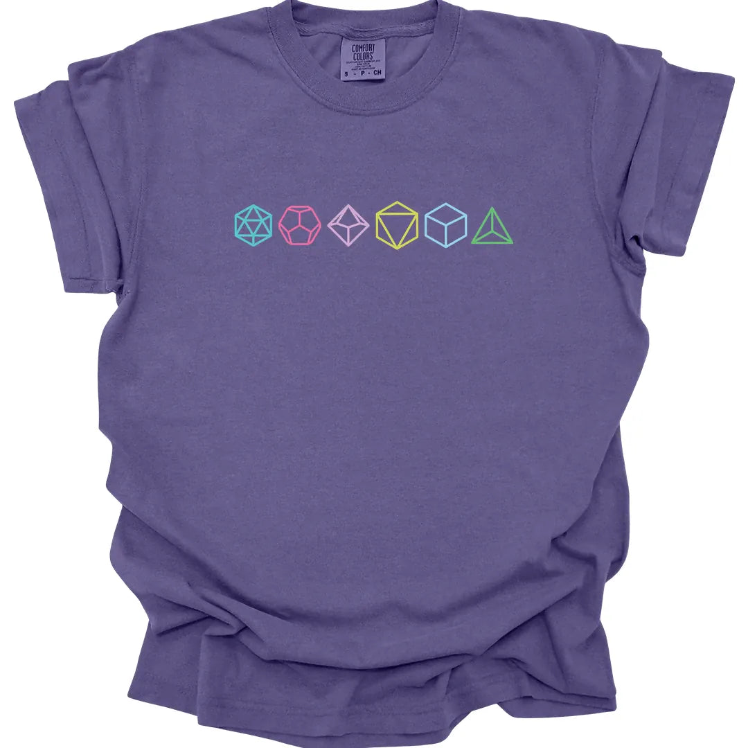Printify T-Shirt Grape / S Row of Dice T-Shirt - Comfort Colors