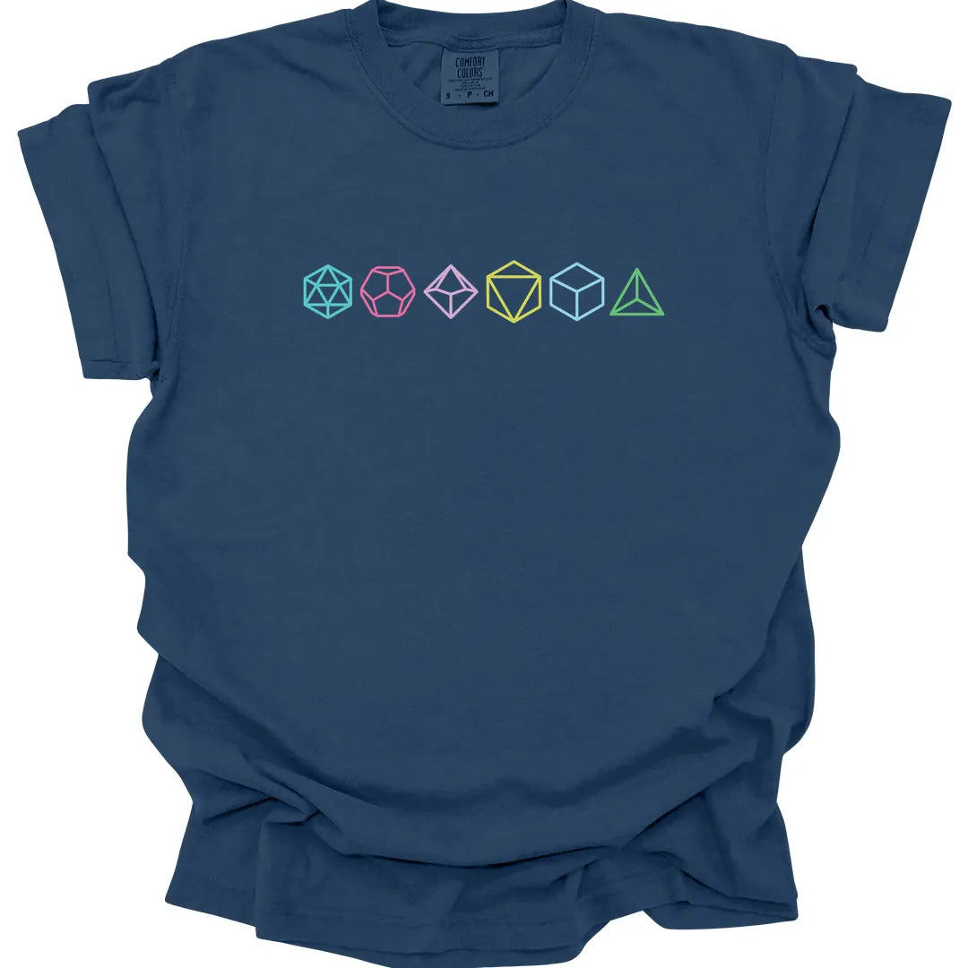 Printify T-Shirt True Navy / S Row of Dice T-Shirt - Comfort Colors