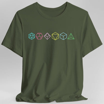 Printify T-Shirt Military Green / S Row of Dice T-Shirt