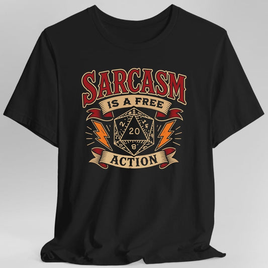 Printify T-Shirt Black / S Sarcasm Is A Free Action T-Shirt