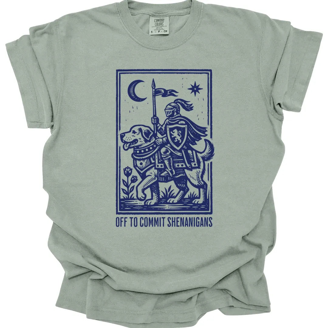 Printify T-Shirt Bay / S Shenanigans Knight Dog T-shirt - Comfort Colors