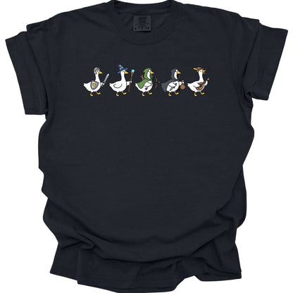 Printify T-Shirt Black / S Silly Goose Adventurers Funny D&D T-Shirt - Comfort Colors