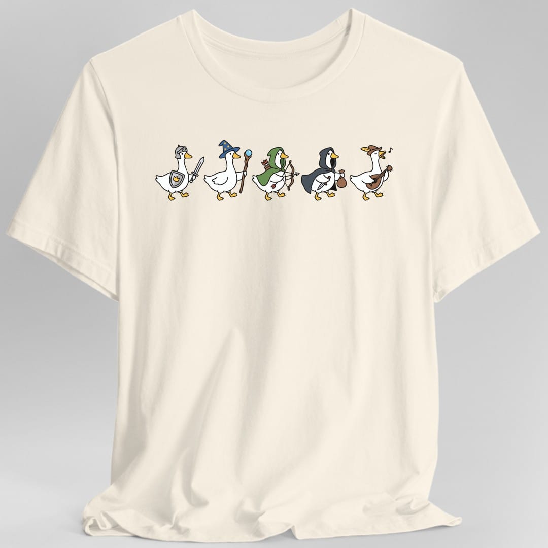 Printify T-Shirt Natural / S Silly Goose Adventurers Funny D&D T-Shirt
