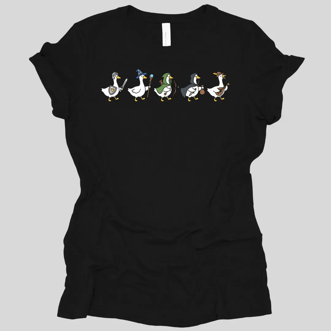 Printify T-Shirt Black / S Silly Goose Adventurers Funny D&D Women's T-shirt